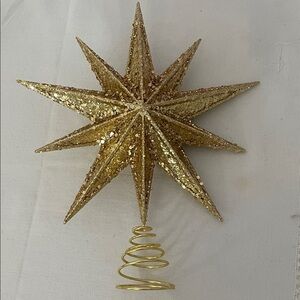 Gold Glitter Star Tree Topper